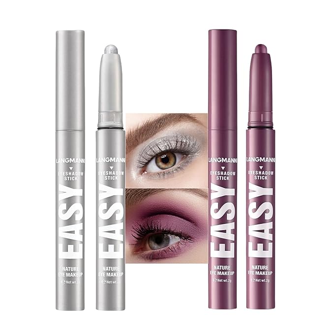 Jolilab Eyeshadow Stick, 2 Colors Matte Professional Bright-Colored Contouring and Highlight Stick, Cream Waterproof Long Lasting High Pigmented Eye Shadow.-Velvo Beauty