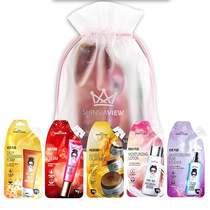 Skin Hydrating Kit Travel Mini Size 5 STEP Skincare Set for Healthier 30 Days Supply with Pouch-Velvo Beauty