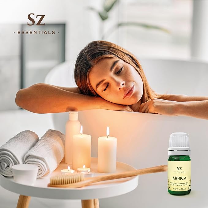 Arnica Essential Oil (Arnica Montana) – Therapeutic Grade, 100% Pure & Undiluted with Fresh Herbal Aroma for Soothing Relief, Aromatherapy, Muscle Recovery & Skin Care - Vegan 0.17 oz-Velvo Beauty