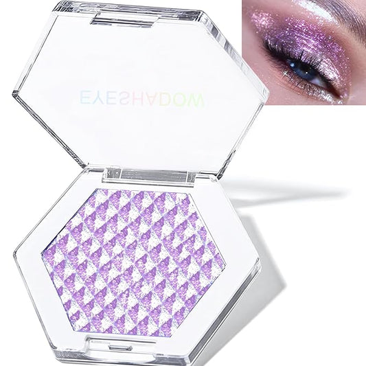 Blue Glitter Eyeshadow Palette, Multichrome Chameleon Cream to Powder Eye Shadow, Color Shifting Holographic Eyeshadow Shimmer Inner Corner Eye Brightener Highlighter Makeup-Velvo Beauty