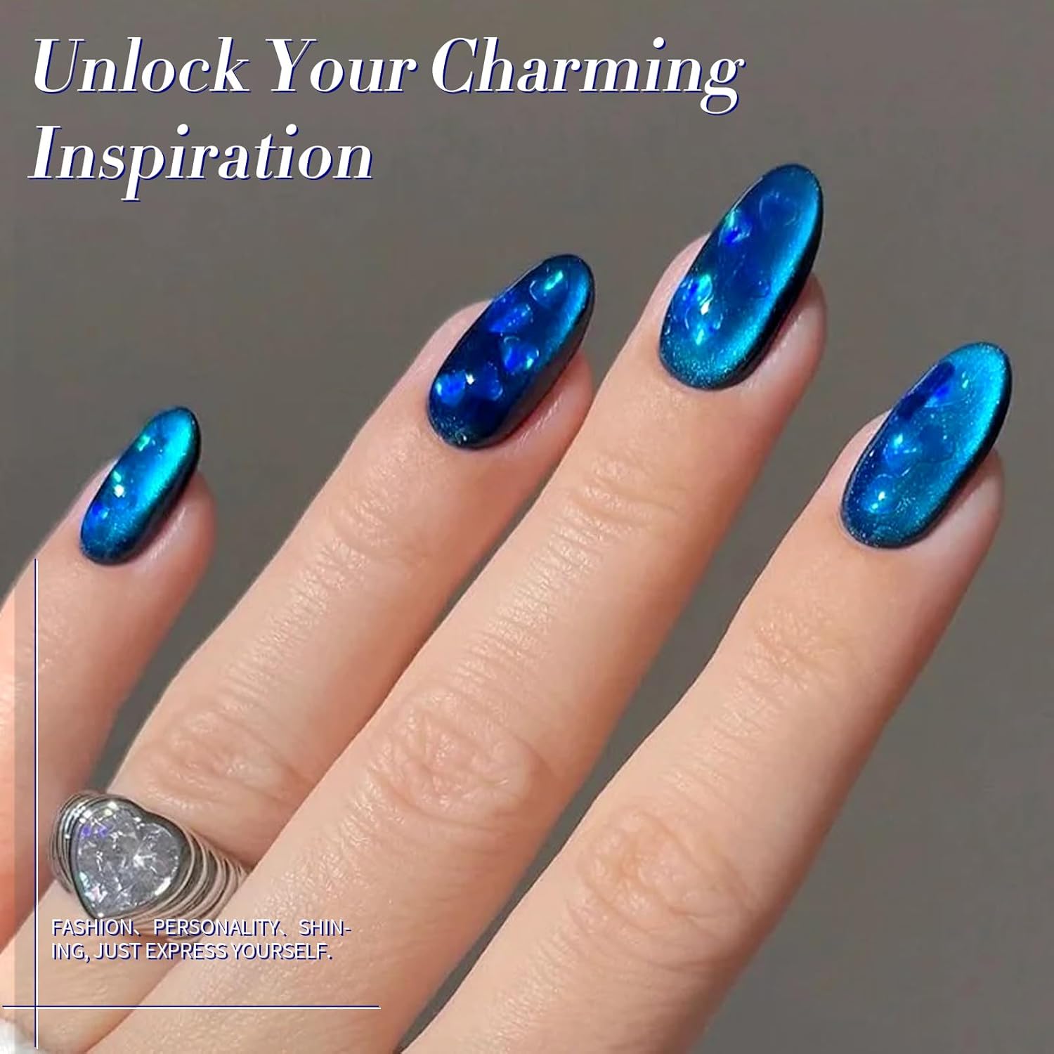 Born Pretty Cat Magnetic Eye Gel Nail Polish, Blue Ore Glitter Cat Magnetic Gel Nail Polish, Holographic Magnetic Nail Polish for Nail Art Manicure Salon DIY at Home 15ML-Velvo Beauty