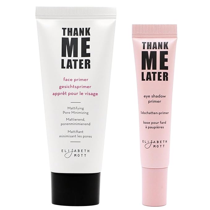 Elizabeth Mott Thank Me Later Face & Eye Primer – Long-Lasting Matte Makeup Base, Pore Minimizer, Oil & Shine Control, Wrinkle Blurring, Crease Prevention, Smooth Finish for All-Day Wear – 10g & 30g-Velvo Beauty