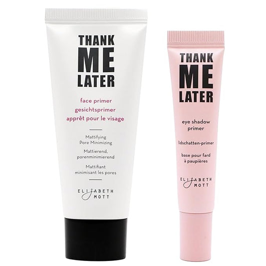 Elizabeth Mott Thank Me Later Face & Eye Primer – Long-Lasting Matte Makeup Base, Pore Minimizer, Oil & Shine Control, Wrinkle Blurring, Crease Prevention, Smooth Finish for All-Day Wear – 10g & 30g-Velvo Beauty