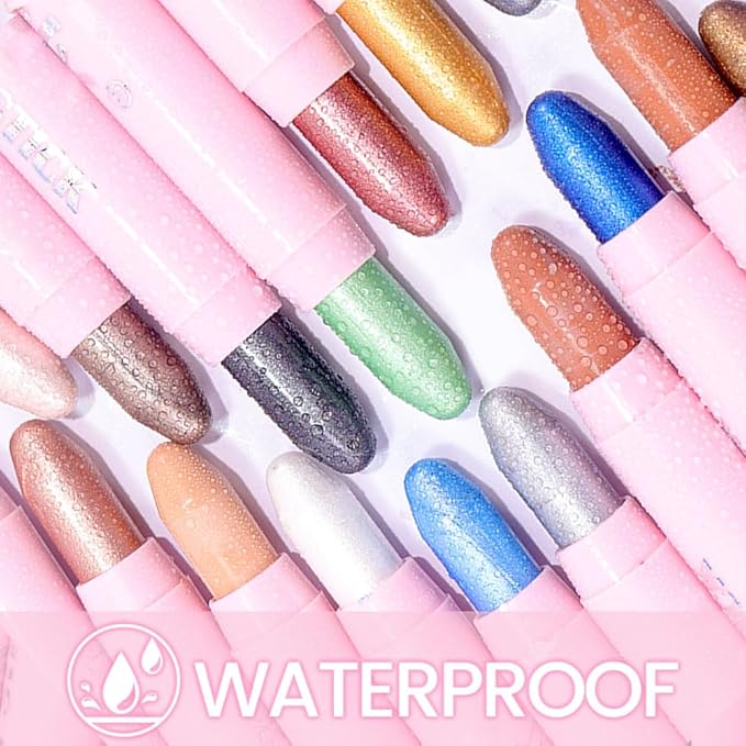 Kaely 2in1 Cream Eye Shadow Brightener Sticks for Eyes, Pencil Eyeshadow Applicator Stick Waterproof Pigmented, Eye Shadow Palette Highlighter Makeup, sombras para ojos, 17 Champagne Shimmer-Velvo Beauty