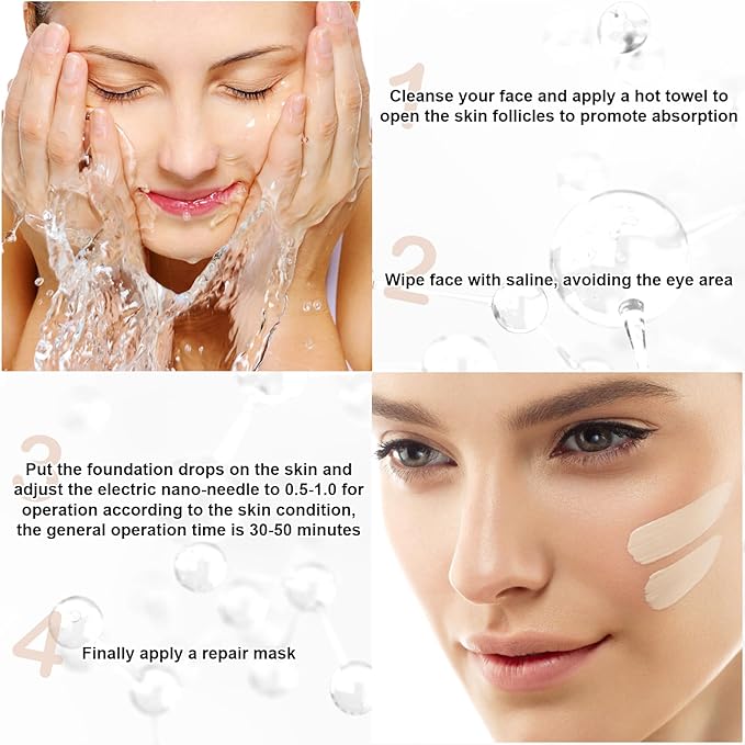 BB Facial Glow Serum Starter Kit Hyaluronic Acid Essence Foundation Skin Care Kit 0.27oz 12 Vials, Combined With Niacinamide and Peptides To Brighten Skin Tone Anti-Aging Foundation Light Rose #3-Velvo Beauty