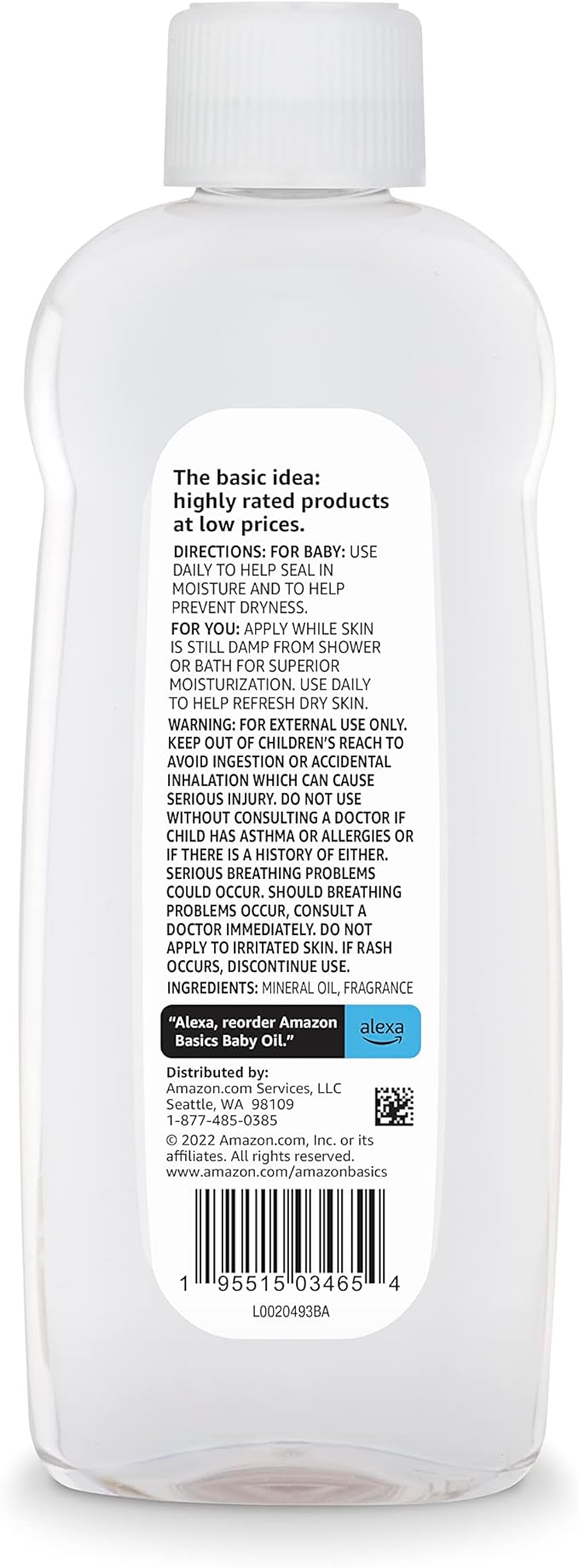 Amazon Basics Baby Oil, Lavender Scented, 14 Fl Oz (Pack of 4) (Previously Solimo)-Velvo Beauty