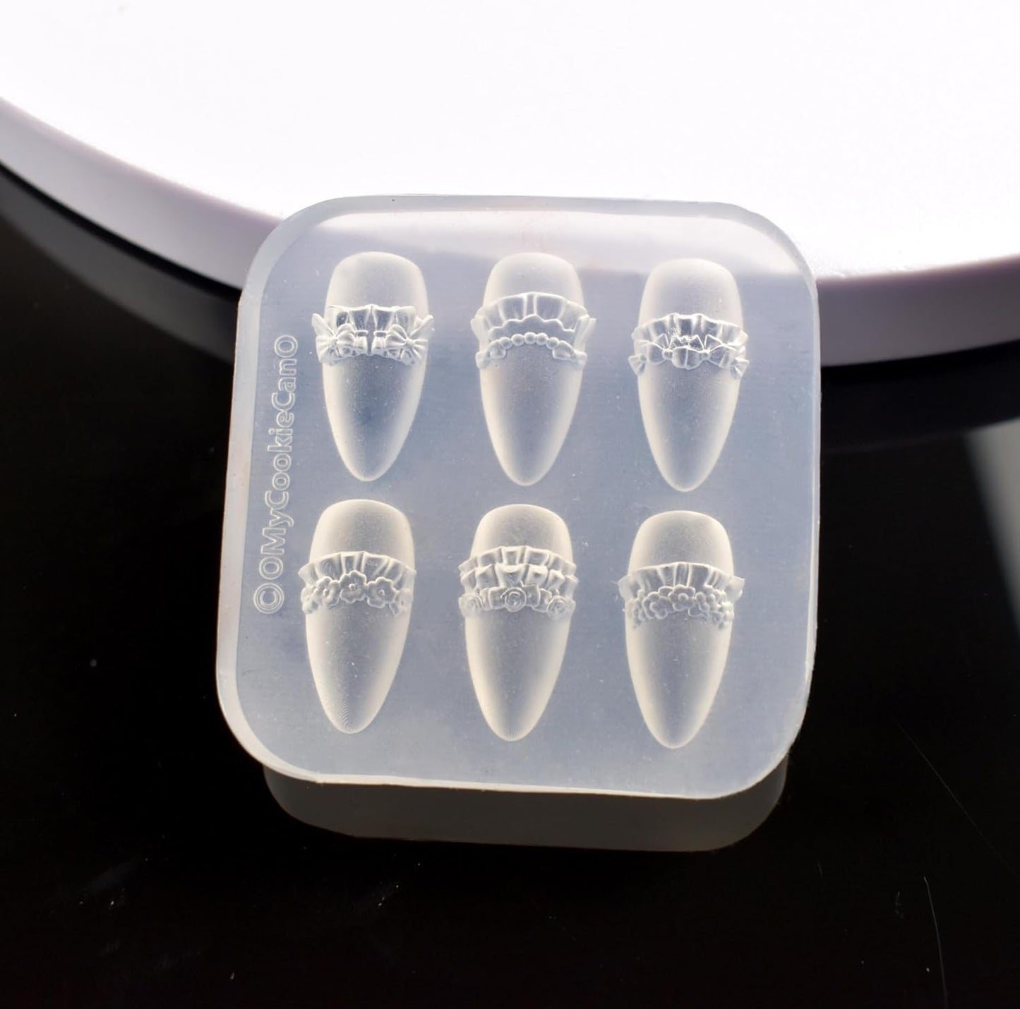 Nail Mold for Nail Art 3D Flowers Nail Charms Cream Lace Pleated Skirt French Design Mold DIY Manicure 3D Carving Template-Velvo Beauty