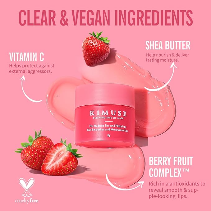 KIMUSE Lip Sleeping Mask Set - Overnight Treatment Lip Care Products | Moisturize & Nourish, Cracked Dry Lips, Intense Hydration with Shea Butter (SET)-Velvo Beauty