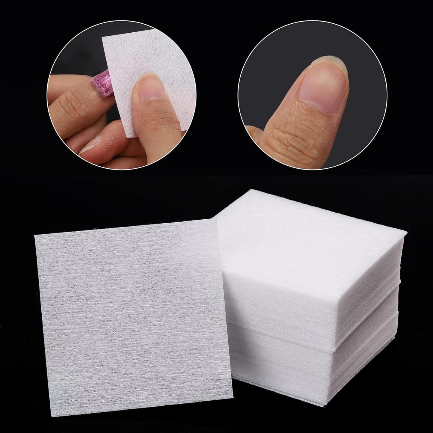 2600 Pcs Lint Free Nail Wipes for Gel Nail Disposable Nail Polish Remover Wipes Cotton Pads White, 8 Pack-Velvo Beauty