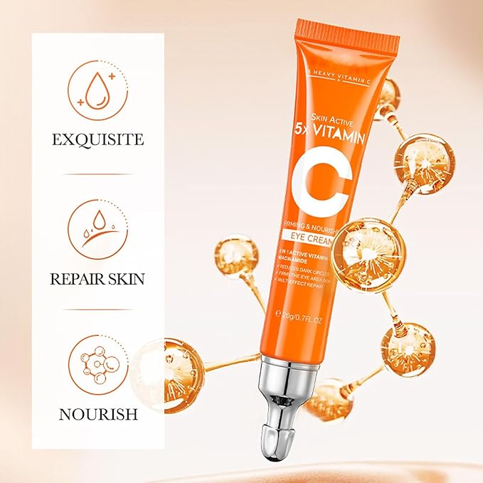 Eye Cream For Dark Circles, Vitamin C Eye Cream For Dark Circles, Puffiness and Bag, Anti Aging Eye Cream Firming Skin, Reduces Fine Lines, Moisturizing Eye Cream for Dry Skin around Eyes-Velvo Beauty