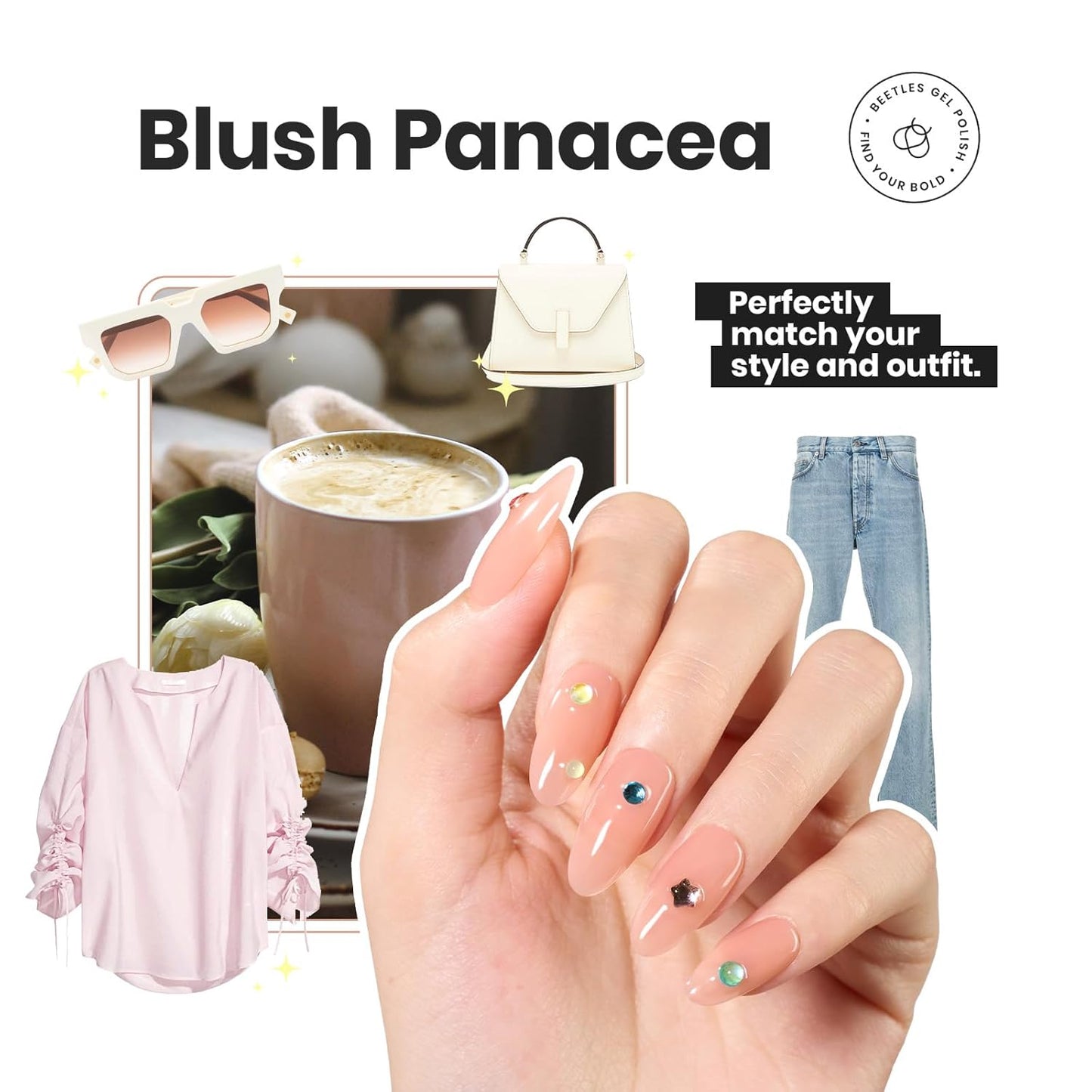 Beetles Jelly Nail Polish Set P186,6 Colors Burgundy Pink Nude Quick Dry Nail Polish Fingernail Fast Drying & Long Lasting Nail Strengthener Polish-Velvo Beauty