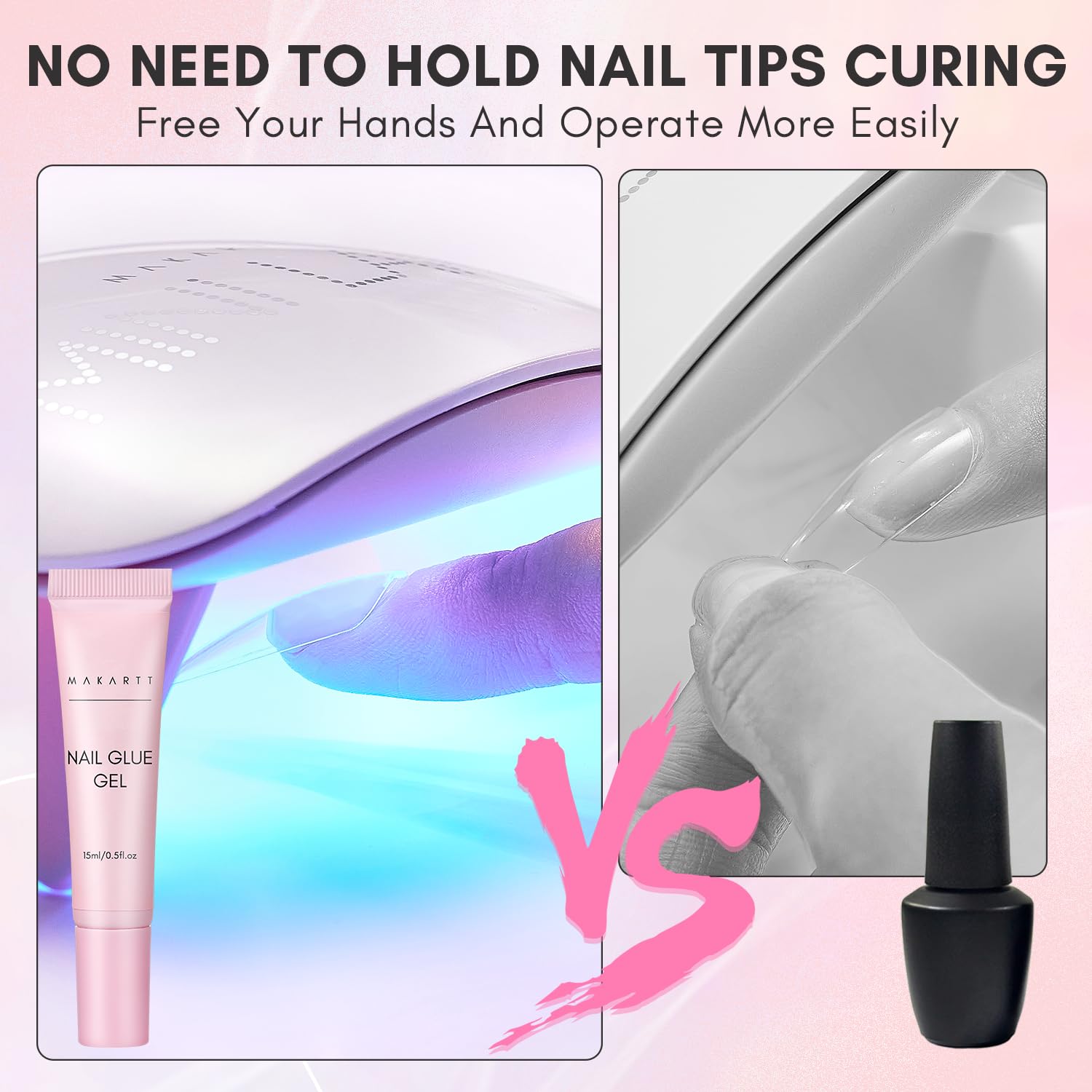 Makartt Gel Nail Glue for Press On Nails - 3D Gel Nail Art, 30ml Super Strong 3 in 1 Solid Nail Glue Gels for False Nail Tips, Long Lasting Manicure Bond, Curing Needed, Pack of 2-Velvo Beauty