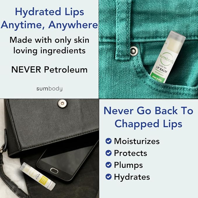 Lip Balm Beeswax Gift Set -Assorted Flavors, Shea & Coconut Butters Nourishing Soothing Lip Moisturizer for Dry Cracked Chapped Lips, Made in USA 100% Natural Ingredients, for women Men kids-Velvo Beauty