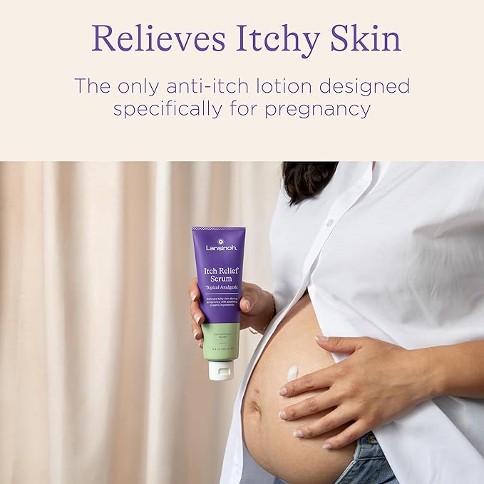Lansinoh Anti-Itch Serum for Pregnant Moms, Skin Care & Itch Relief Lotion, Safe for First Trimester, Pregnancy Essentials, 4.4 Ounces-Velvo Beauty