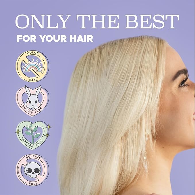 Luseta Purple Shampoo and Conditioner Set for Blonde, Gray - Color Treated Hair - Sulfate Free Paraben Free - Infused with Cocos Nucifera Oil for Curly and Damaged Hair - 2x16.9oz-Velvo Beauty