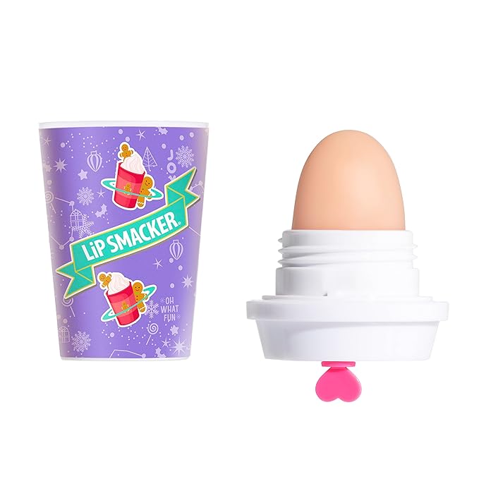 Lip Smacker Holiday Christmas Flavored Lip Balm Frappe Gingerbread Stocking Stuffer Gift For Kids-Velvo Beauty