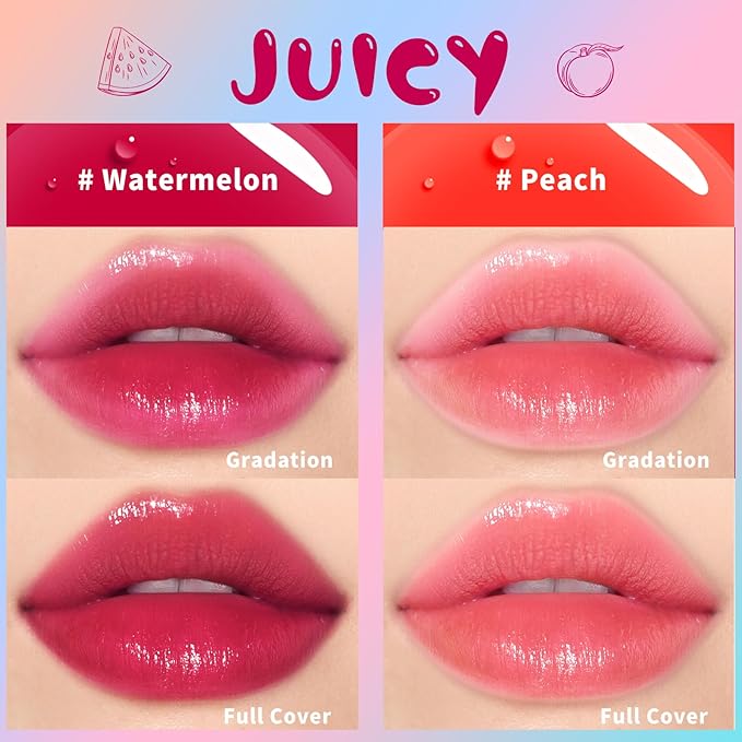 Lip Tint Stain, Long Lasting Korean Lip Stain Set, Non-sticky Waterproof Lightweight Lip and Cheek Tint, Moisturizing High Pigment Water Tint, Matte Finish Lip Tint-Velvo Beauty