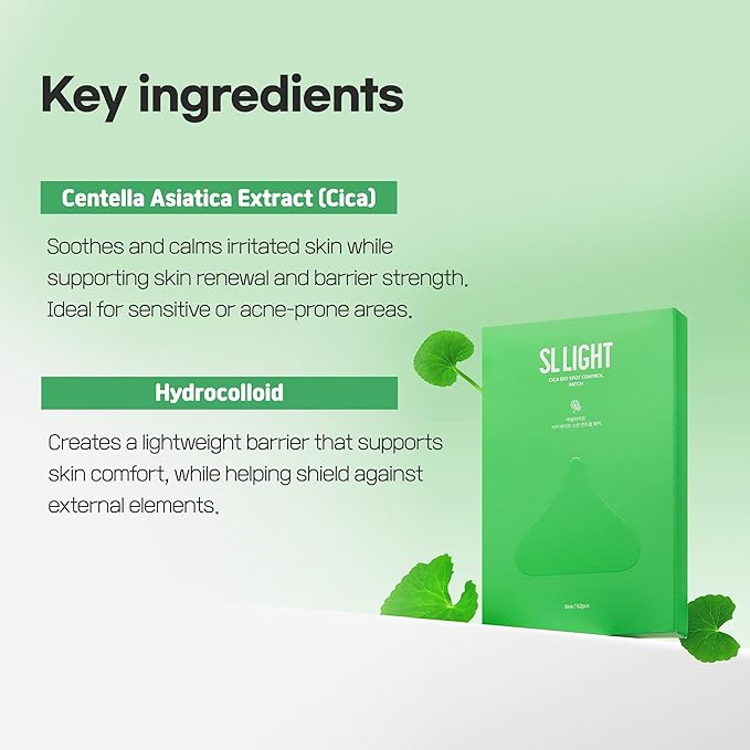 Cica Bio Spot Control Patch (1 Box, 62pcs) | Soothing Acne Patch for Redness & Blemishes | With Cica, Niacinamide & Tea Tree | Gentle for Sensitive Skin | Korean Skincare-Velvo Beauty