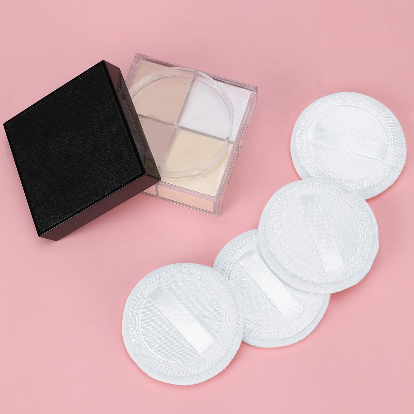 12 Pieces Powder Puffs Cotton Makeup Pads Soft Face Compact Puffs for Loose Setting Pressed Powder, 2.36 Inch (White)-Velvo Beauty