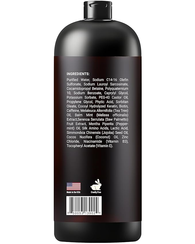 Biotin Shampoo with Keratin - Advanced Anti-Thinning, Hair Growth & Repair Formula - Soothes Scalp, with Tea Tree Oil & DHT Blockers - Strong, Healthy Hair for Men & Women - 16 fl oz-Velvo Beauty