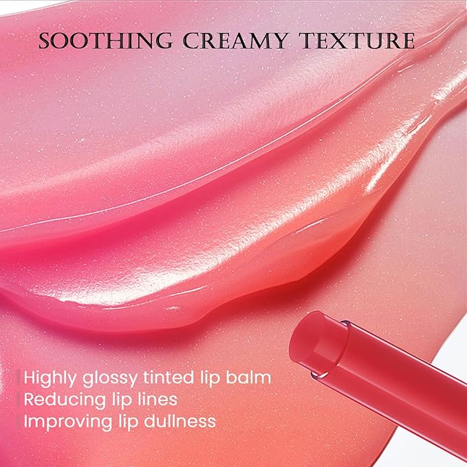 DAGEDA Tinted Lip Balm, Moisturizing Magic Color Changing Lipstick, Soothing Hydrating Lip Balm Tinted, Glossy Lip Plump Gloss Butter Balm, Lightweight, Non-Greasy, 02-Velvo Beauty