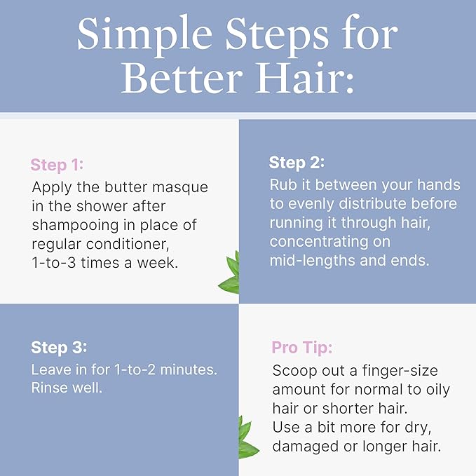 Better Not Younger Restorative Butter Hair Masque 6.8 fl oz - Hair Repair Mask with Plant-Based Butters, Biotin, Argan & Caffeine for Women Over 40 - Restores Moisture, Adds Volume & Boosts Shine-Velvo Beauty