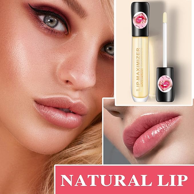 Lip Plumper Lip Gloss,Moisturizing Lip Oil Lip Plumper Gloss Lip Plumping Lip Care Serum Instant Volume Lip Filler Lip Maximizer Balm Plumper Reduce Fine Lines & Improve Dryness Wrinkles-Velvo Beauty
