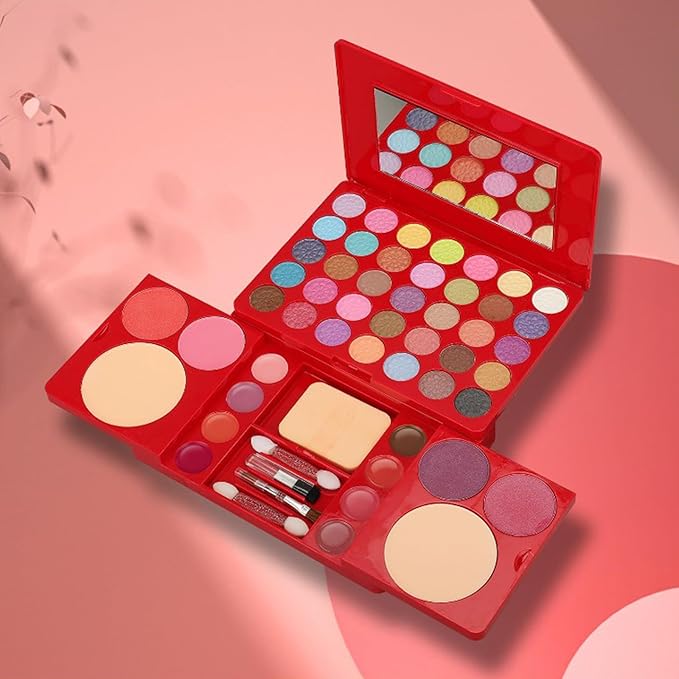 All-in-One Makeup Gift Set Travel Makeup Kit Complete Starter Makeup Bundle Lipgloss Lipstick Concealer Blushes Powder Eyeshadow Palette Cosmetic Palette for Teen Girls & Adults #10-Velvo Beauty