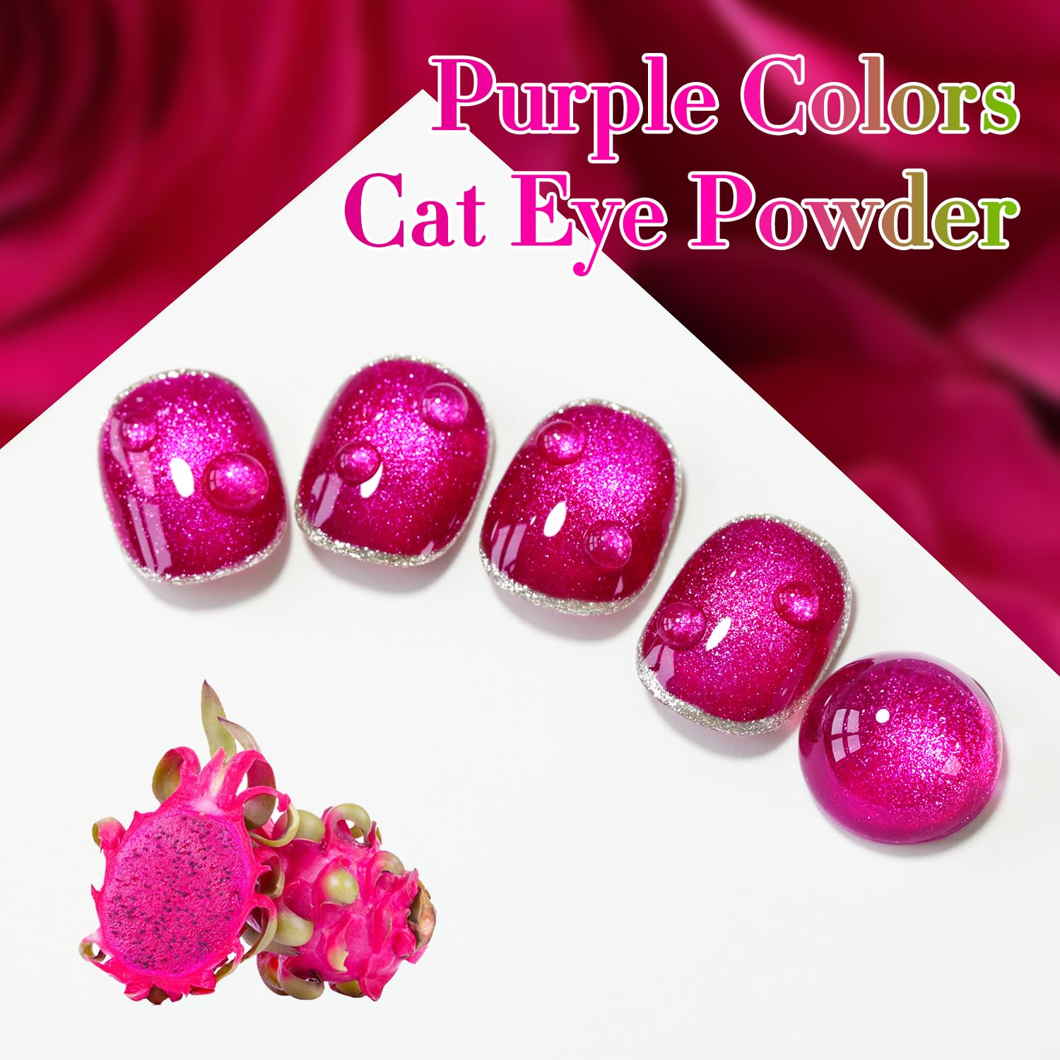 Double Rhythm 15ML Ice Glass Cat Eye Gel Polish with Magnet Holographic Glitter Shimmer Translucent Sheer Color Salon Soak Off Magnetic at Home (Pitaya Purple-MC1072)-Velvo Beauty