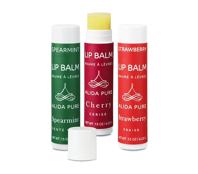 Berry Mint Lip Balm Collection, Vegan Set, Bees Wax Free, Coconut Oil Free, with Organic Jojoba and Avocado Oil, Vitamin E, Natural Moisturizer For Dry Cracked Lips, 3 Tube Set-Velvo Beauty