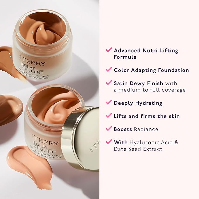 By Terry Eclat Opulent Anti-Aging Lifting Foundation, Medium - Full Coverage, Hydrating & Radiance Boosting, Warm Radiance, 1.01 fl oz-Velvo Beauty