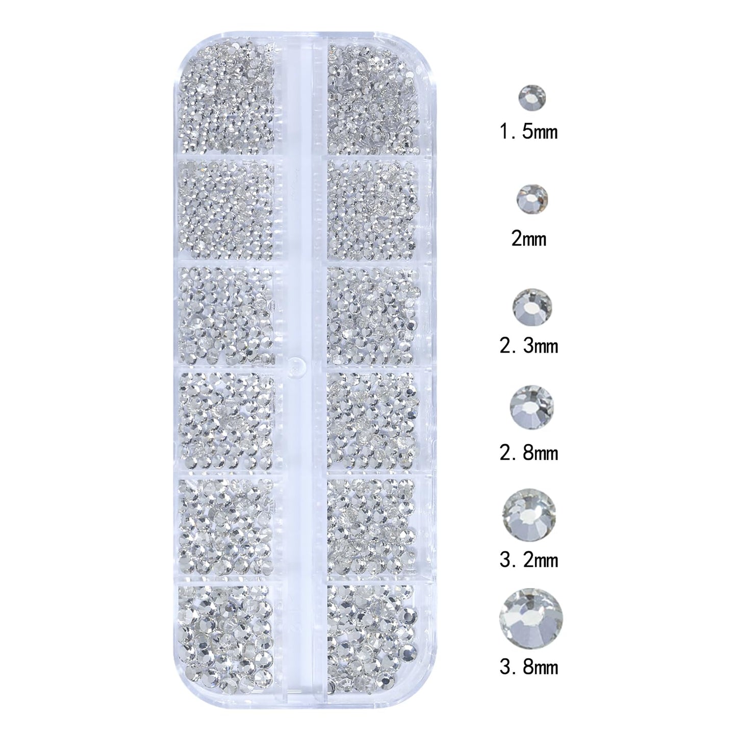 HNUIX Nail Rhinestones - 3D Multi Shape Size, Crystal Clear Nail Gems, Flat Back, with Kit, for Nail Art, DIY Decorations-Velvo Beauty