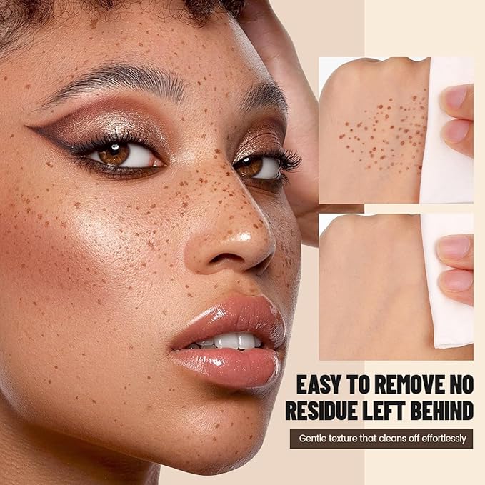 Freckle Stamp,Faux Freckle Stamp,Quick Dry Fake Freckles Pen,Waterproof Long Lasting Natural Vivid Faux Freckles Pen,Get Sun-Kissed Stars Makeup in One Press,5-Dot Design,01.Ash Chestnut.-Velvo Beauty