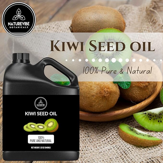 Naturevibe Botanicals Kiwi Oil 32 Ounces | 100% Pure and Natural | Great for Skin Care and Hair Care-Velvo Beauty