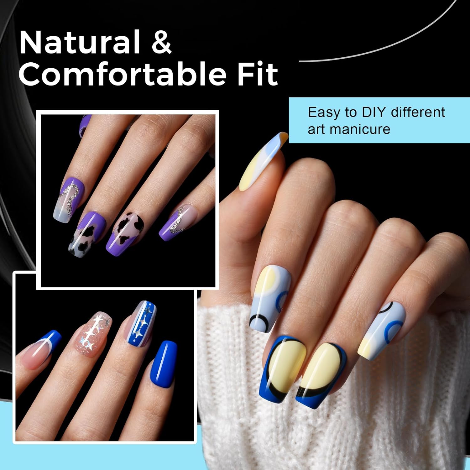 TOMICCA Medium Coffin Nail Tips Acrylic Nails 240Pcs Acrylic Nail Kit 15 Sizes Clear Nails Pre-shaped Gel Nail Tips for Nail Extensions Home DIY Salon-Velvo Beauty