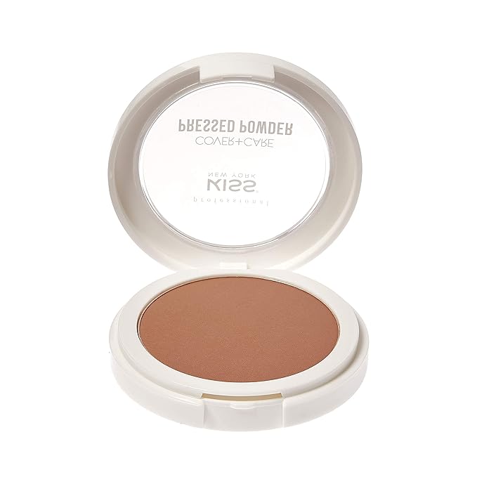 KISS Cover and Care Acne Control Pressed Powder Shine Free Face Light Weight Makeup Setting Powder - APP340 (Caramel)-Velvo Beauty