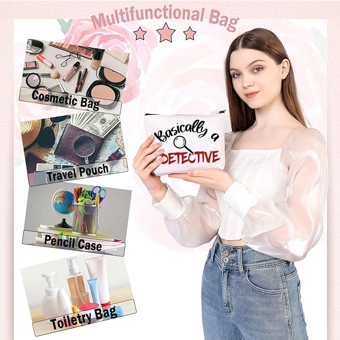 BDPWSS Basically A Detective Makeup Bag True Crime Gift True Crime Junkie Gift True Crime Lovers Gift True Crime Podcast Gift (basically detective)-Velvo Beauty