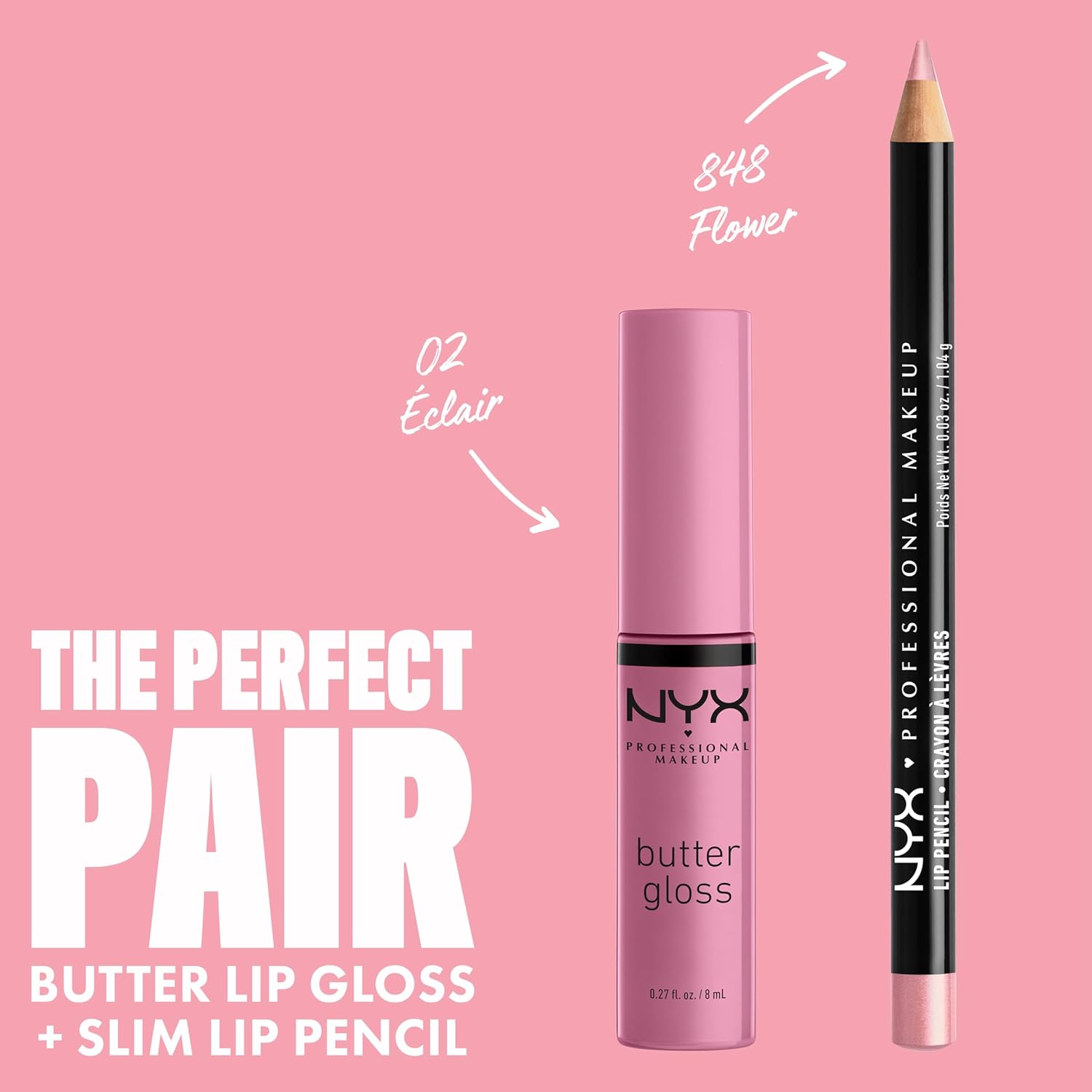 NYX PROFESSIONAL MAKEUP Butter Gloss, Non-Sticky Lip Gloss - Eclair (Pink)-Velvo Beauty