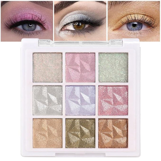 9 Colors Pink Pearl Gold Matte Shimmer Eyeshadow Palette for Eye Makeup,High Pigmented Brown Eye Shadow Primers Powder Palet de sombras de ojos-16#-Velvo Beauty