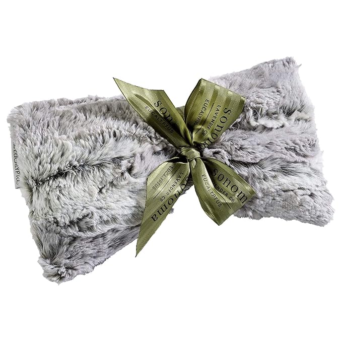 Sonoma Lavender Eucalyptus Spa Mask, Heatable/Chillable Aromatherapy Eye Pillow with Eucalyptus Flaxseed Insert, Eye Compress with Removable & Washable Cover (Silver Fox, Eucalyptus)-Velvo Beauty