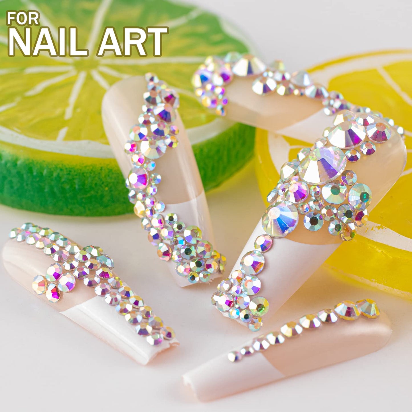 Two Packs of Flatback Rhinestones 4000 Pcs Nail Art Rhinestones Flatback Crystal AB Rhinestone with Picker Pencil and Tweezer for Nail Art and Decoration-Velvo Beauty