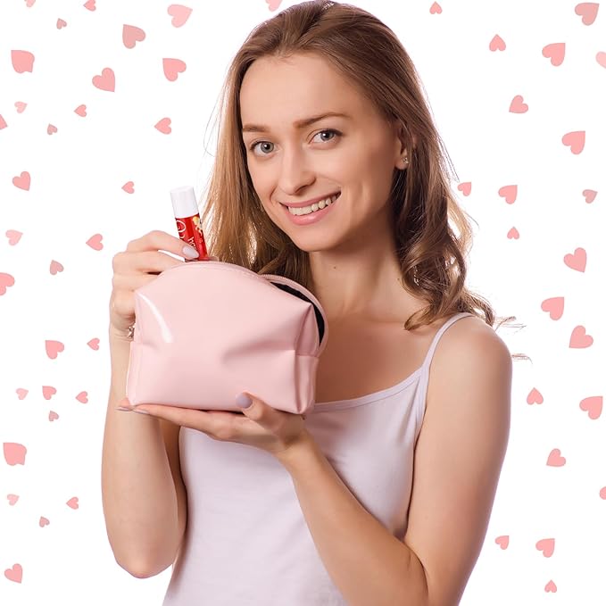 48 Pcs Valentine's Day Cherry Flavored Moisturizing Lip Balm Gloss Lipstick with 48 Pcs Valentine's Day Card Bulk Party Supplies Lip Care Gift Men Women and Children, 12 Styles-Velvo Beauty