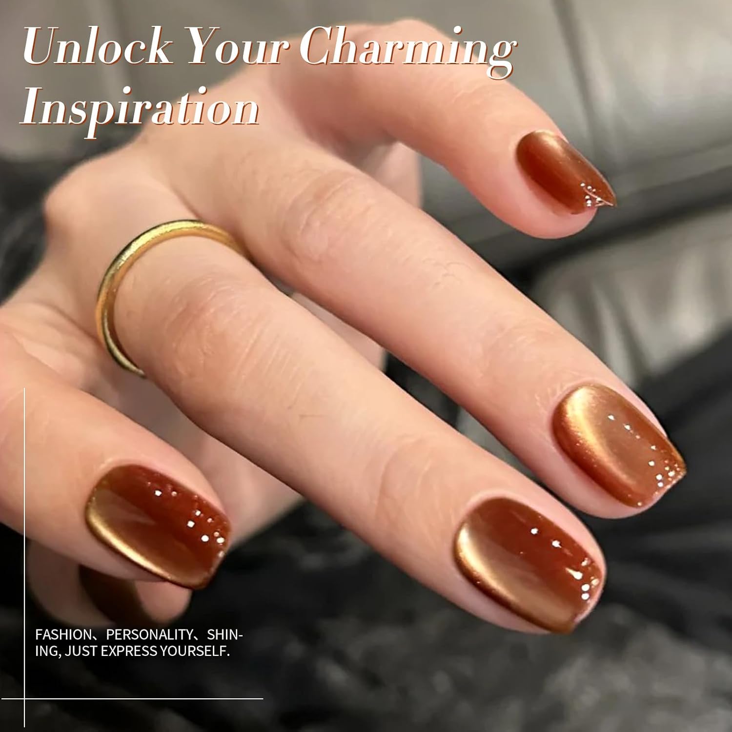 Born Pretty Cat Magnetic Eye Gel Nail Polish, Brown Moonlight Cat Magnetic Gel, Fall Winter Glitter Magnetic Soak Off U v Nail Gel Diy Art for Girls Women 15ML-Velvo Beauty