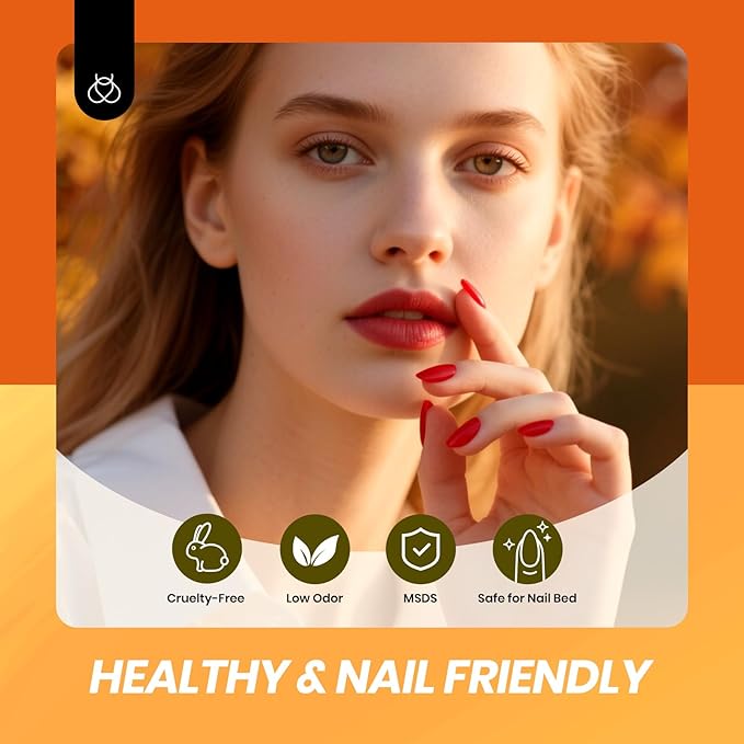 Beetles Jelly Gel Nail Polish Set - 6 Colors Yellow Orange Burgundy Red Purple Green Fall Gel Polish Kit Sheer Translucent Effect Soak off UV Nail Art Autumn Prism Series Manicure Gift for Women-Velvo Beauty