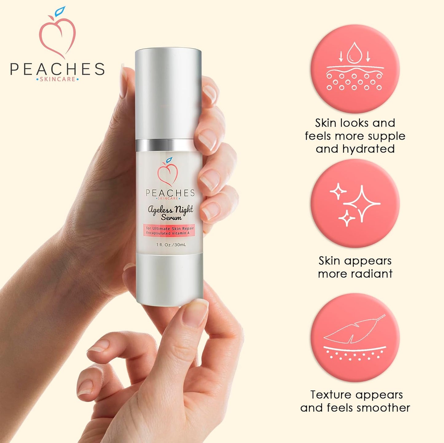 Retinol Serum for Face – Vitamin A Concentrate to Support Radiant, Even-Looking Skin – Plant-Based Facial Formula – Ageless Night Serum (1 oz)-Velvo Beauty