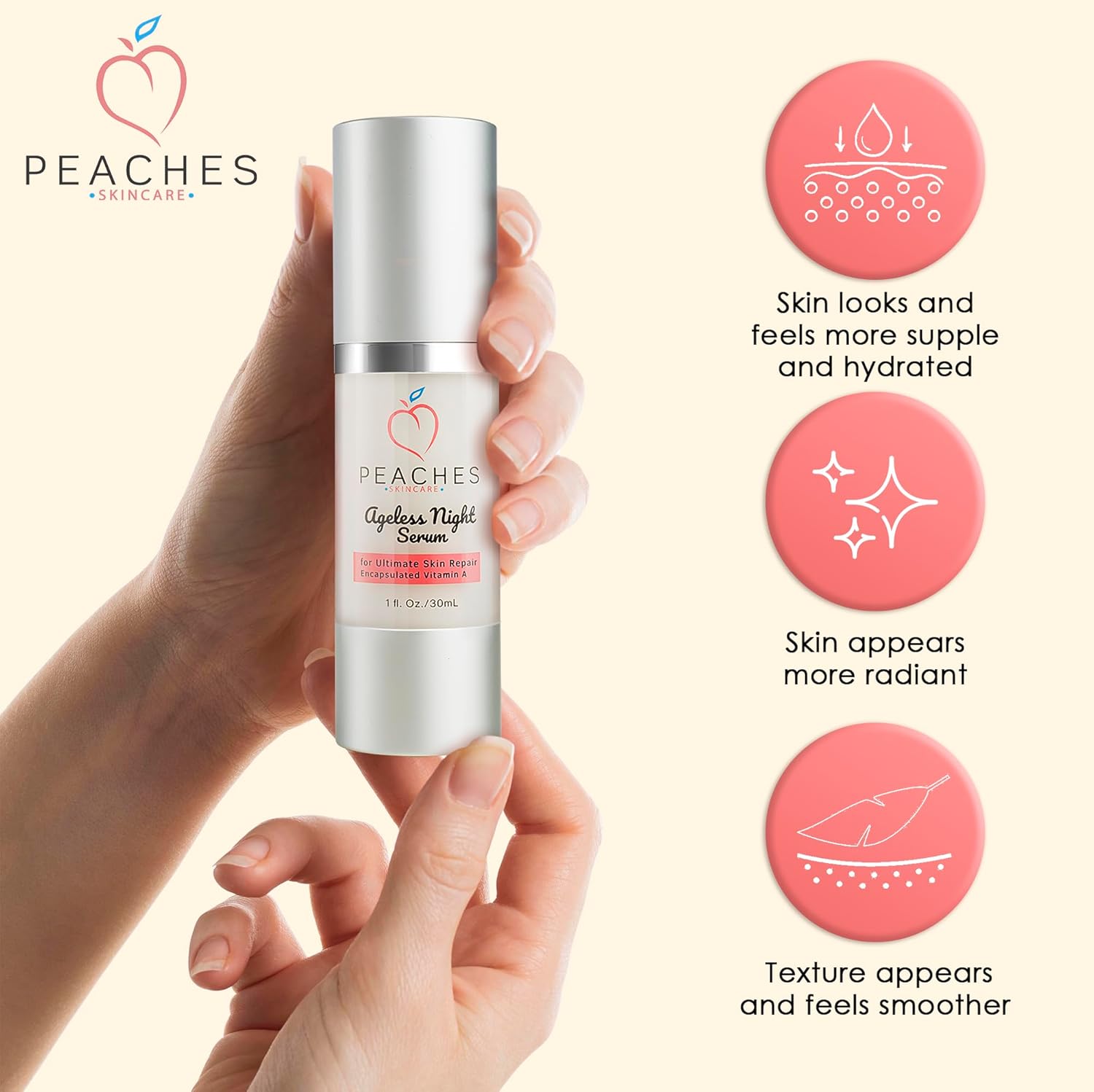 Retinol Serum for Face – Vitamin A Concentrate to Support Radiant, Even-Looking Skin – Plant-Based Facial Formula – Ageless Night Serum (1 oz)-Velvo Beauty