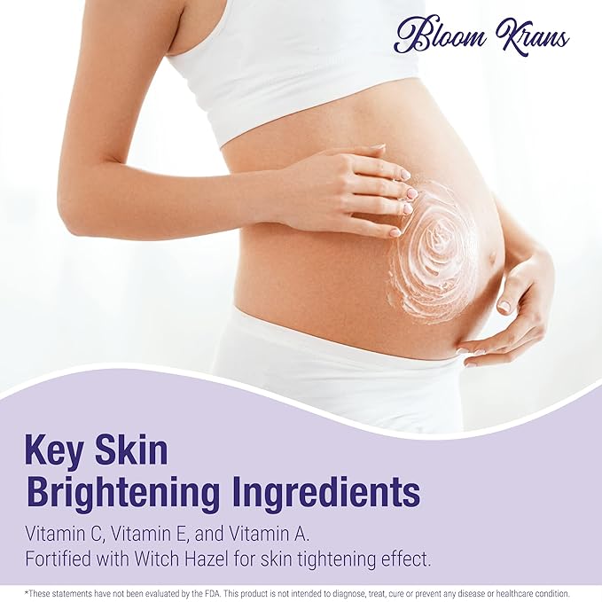 Bloom Krans Stretch Mark Cream for Pregnancy – Moisturizing Stretch Mark Remover Prevention Cream for the Pregnant Belly - Postpartum Lotion Essentials-Velvo Beauty