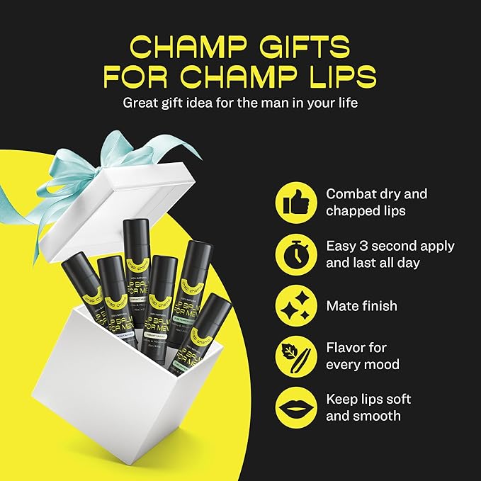 Lip Balm for Men - All Natural Mens Chapstick - Mens Lip Balm - Contains Vitamin E and Beeswax - Chapstick for Men - Peppermint, Coconut & Vanilla Lip Balm - 6 Pack Lip Balm Men-Velvo Beauty