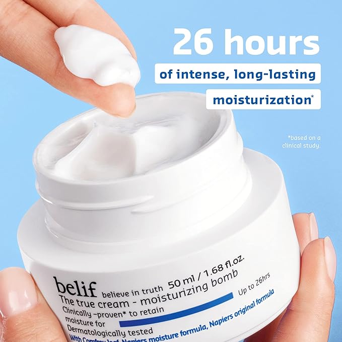 belif The True Cream Moisturizing Bomb with Oak Husk and Vitamin B | Moisturizer | Good for Dry Skin, Dryness Dullness, and Uneven Texture |For Normal, Dry Skin Types-Velvo Beauty