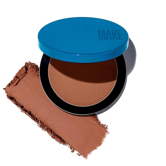 MAKE Beauty Skin Mimetic Microsuede Bronzer Powder - Matte Bronzing Powder Contour, Buildable Formula, Non Comedogenic, Long Lasting Color. Shade - Dune for Medium Neutral Skin-Velvo Beauty